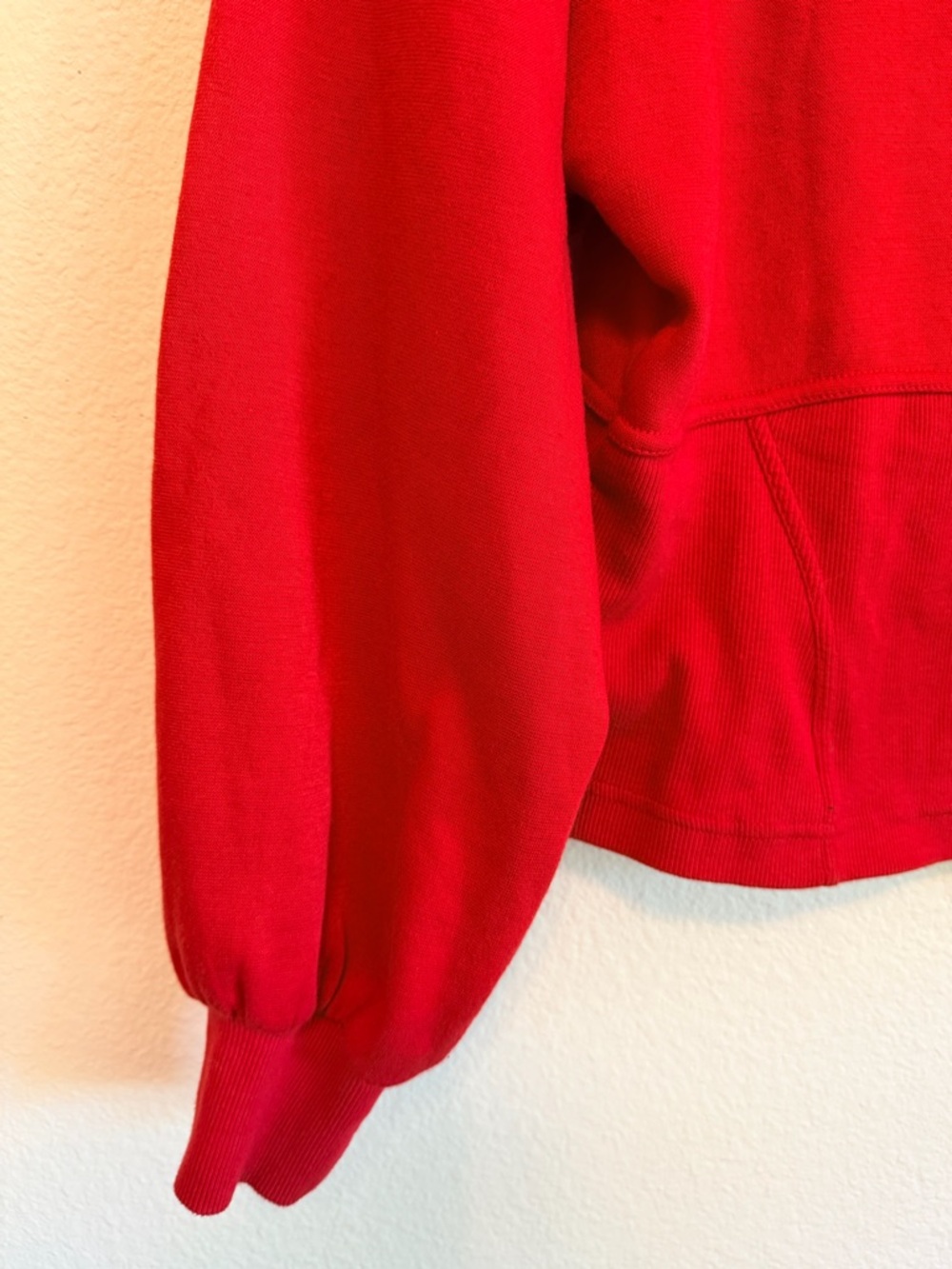 MAEVE by Anthropologie corset-waist style sweatshirt, mockneck, Red,  size M - Picture 10 of 11